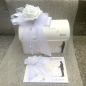 Preview: Personalisierte Geschenkbox f. Geldgeschenke Geldgeschenk + Karte zur Hochzeit Brautpaar weiß